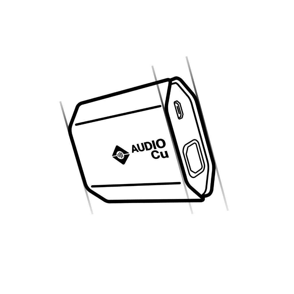 Line drawing of the AUDIO Cu transmitter