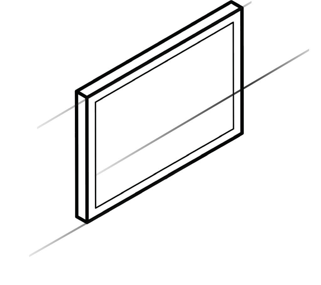 Line drawing of a flat-screen TV